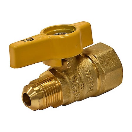 15/16 Inch Flare X 3/4 Inch FIP Brass Straight Gas Ball Valve